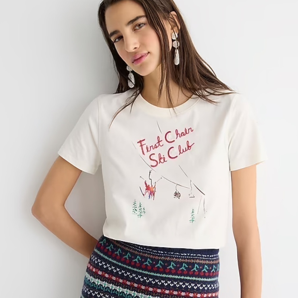 J crew first chair broken in jersey tee shirt
